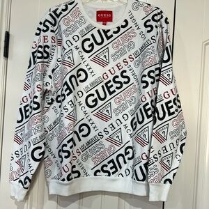Guess All Over Print Vintage Style Crewneck size Large